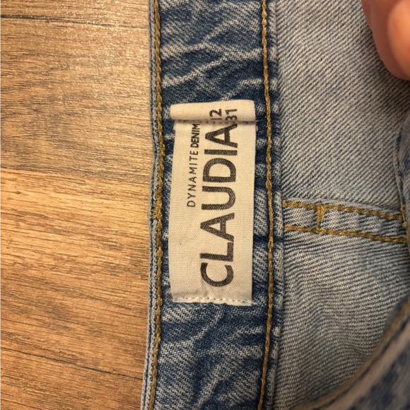 Dynamite Blue Flare Jeans with Patchwork Detail - Picture 3 of 6